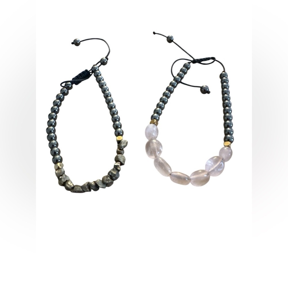 Healing Crystals Beaded Bracelet Set with Adjustable Cord